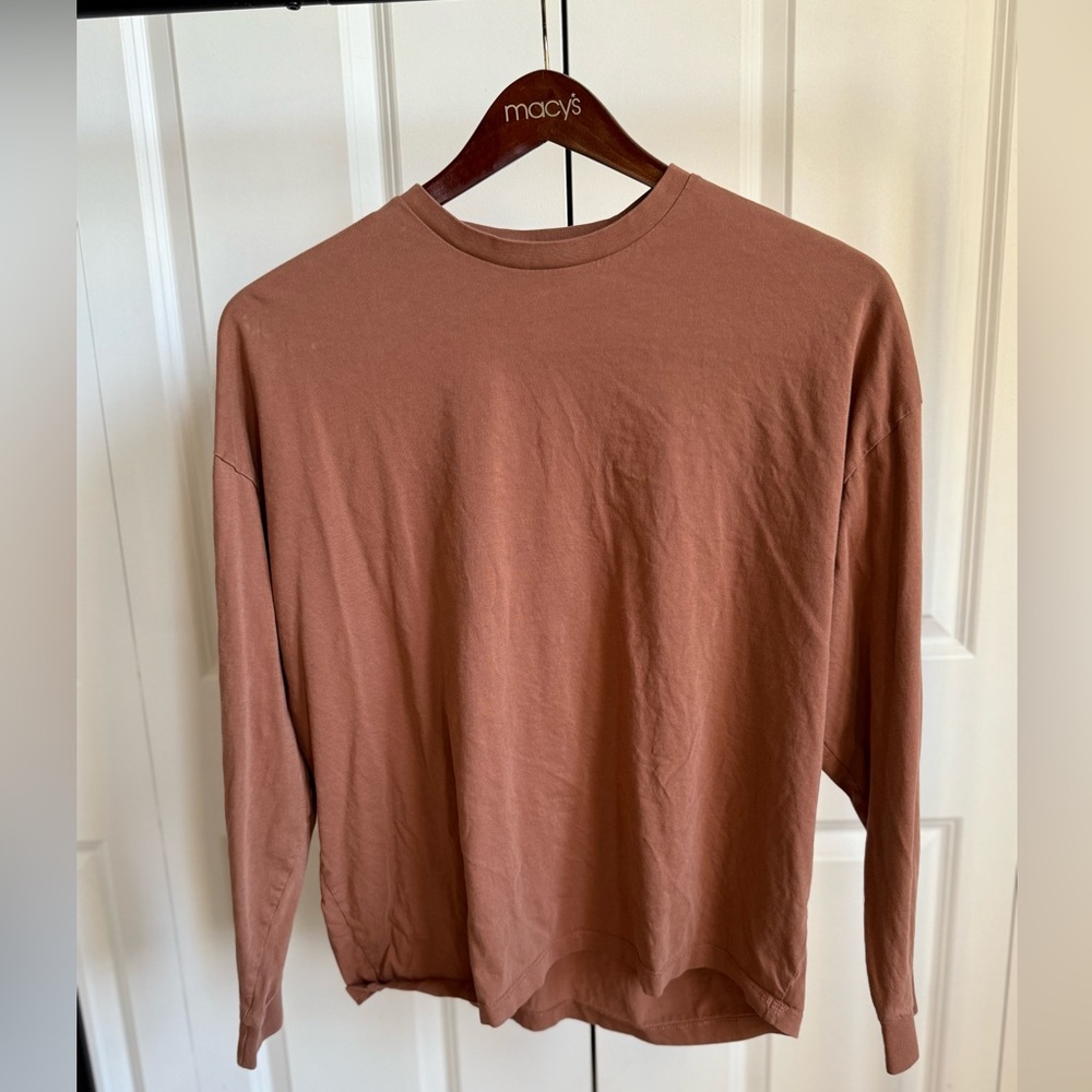 ASOS Rust (Brown/Orange) Boxy Long Sleeve Tee (Size M)